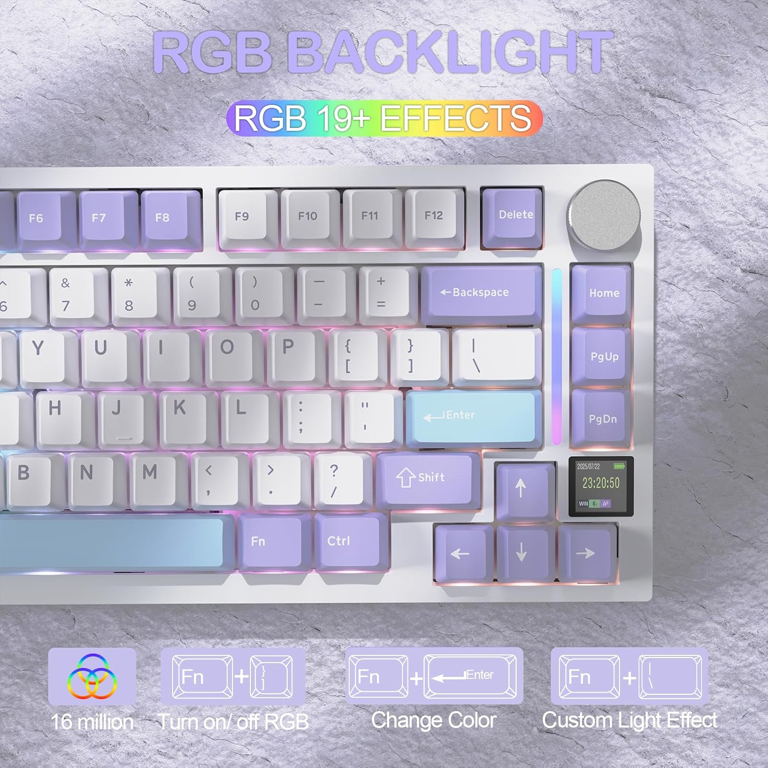 Attack Shark X820 Ultra Wireless Keyboard - Lavender Blue - PakByte Computers  