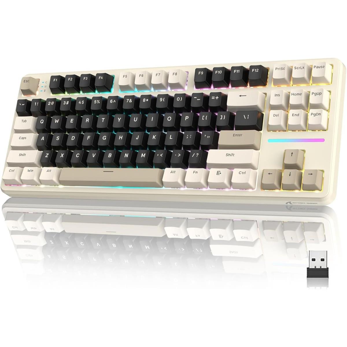 Attack Shark X87 Wireless Keyboard - Cheese White - PakByte Computers  