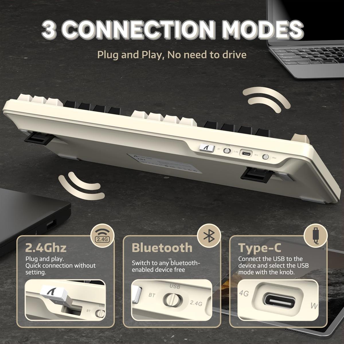 Attack Shark X87 Wireless Keyboard - Cheese White - PakByte Computers  