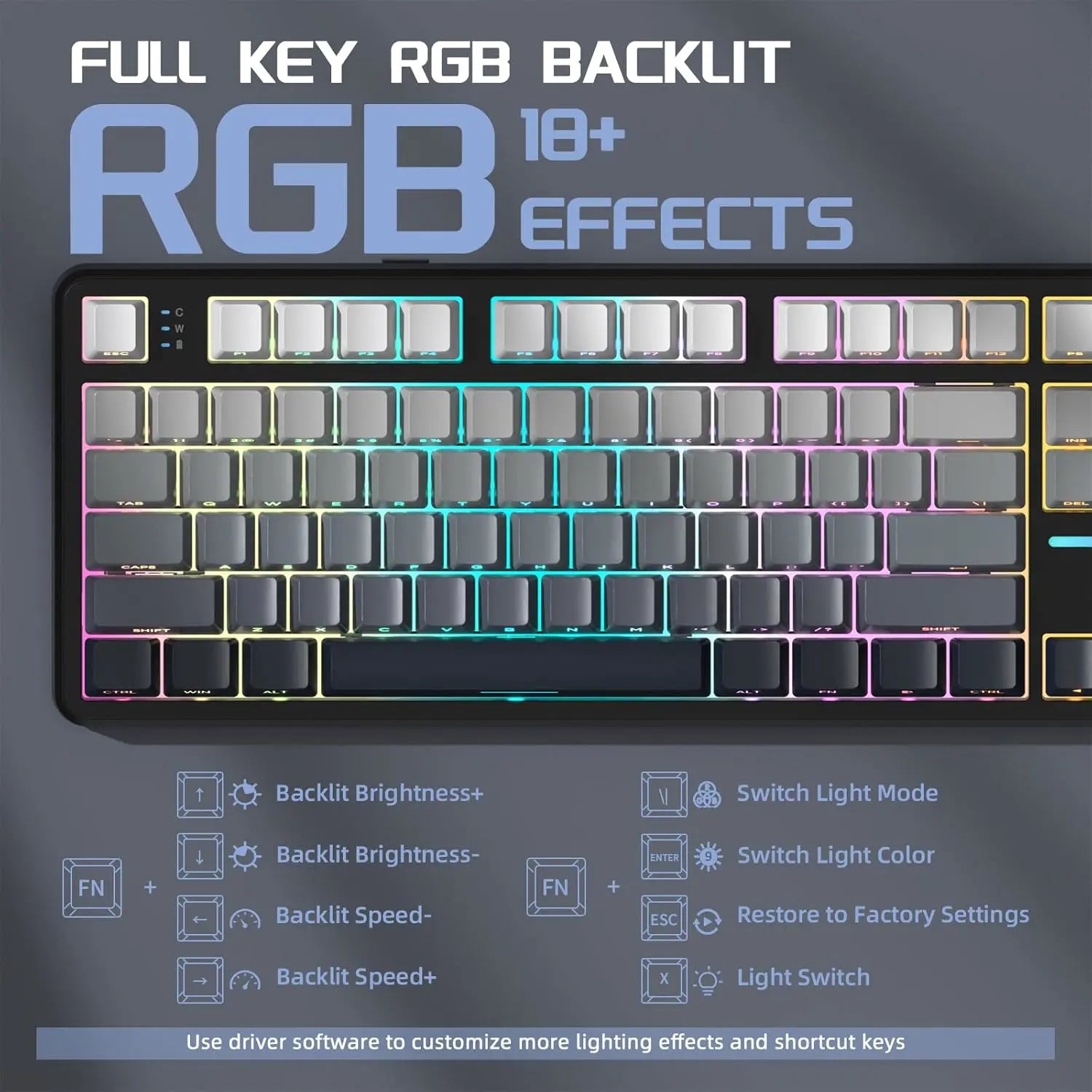 Attack Shark X87 75% TKL Wireless Keyboard - Moon Night - PakByte Computers  