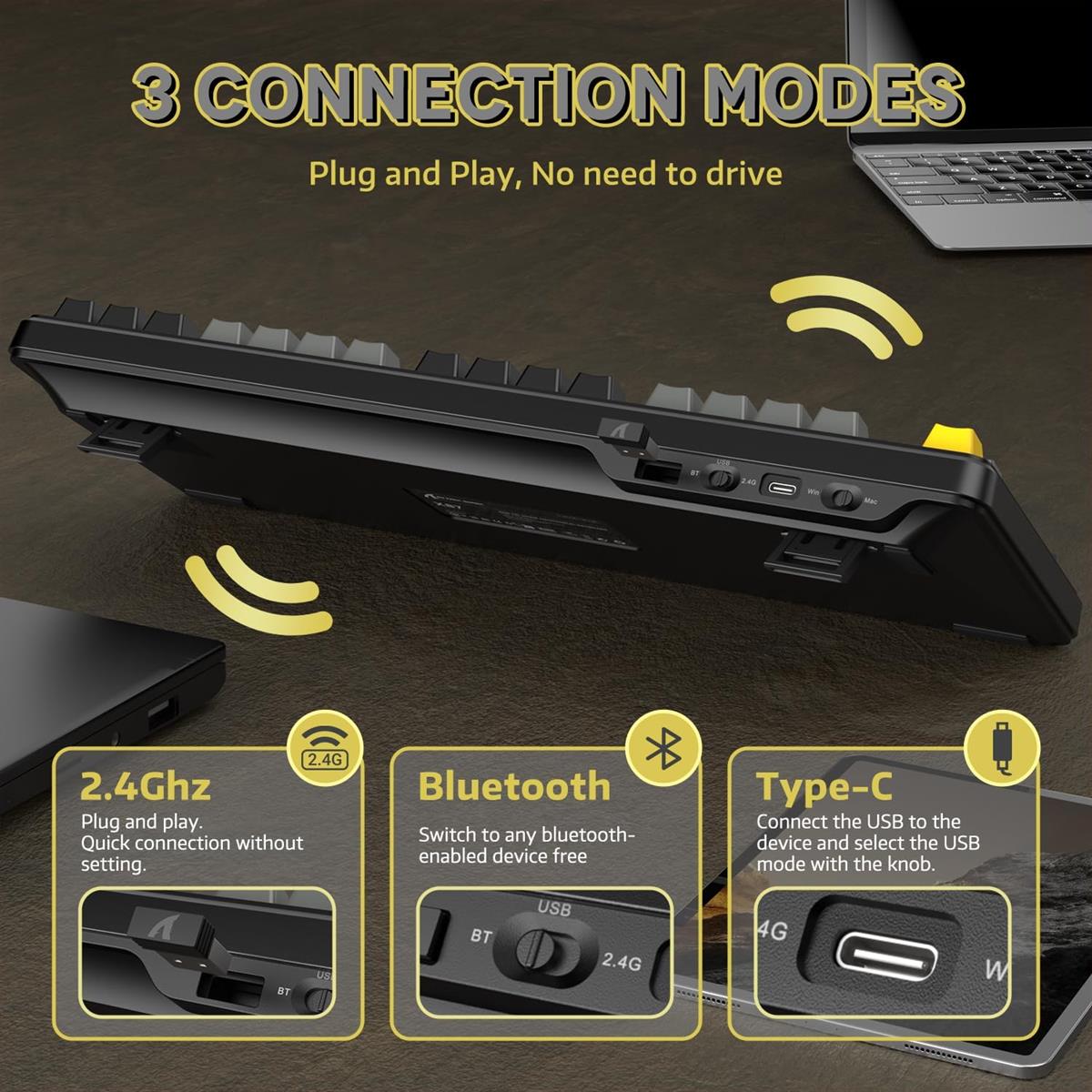 Attack Shark X87 Wireless Mechanical Keyboard - Star Black - PakByte Computers  