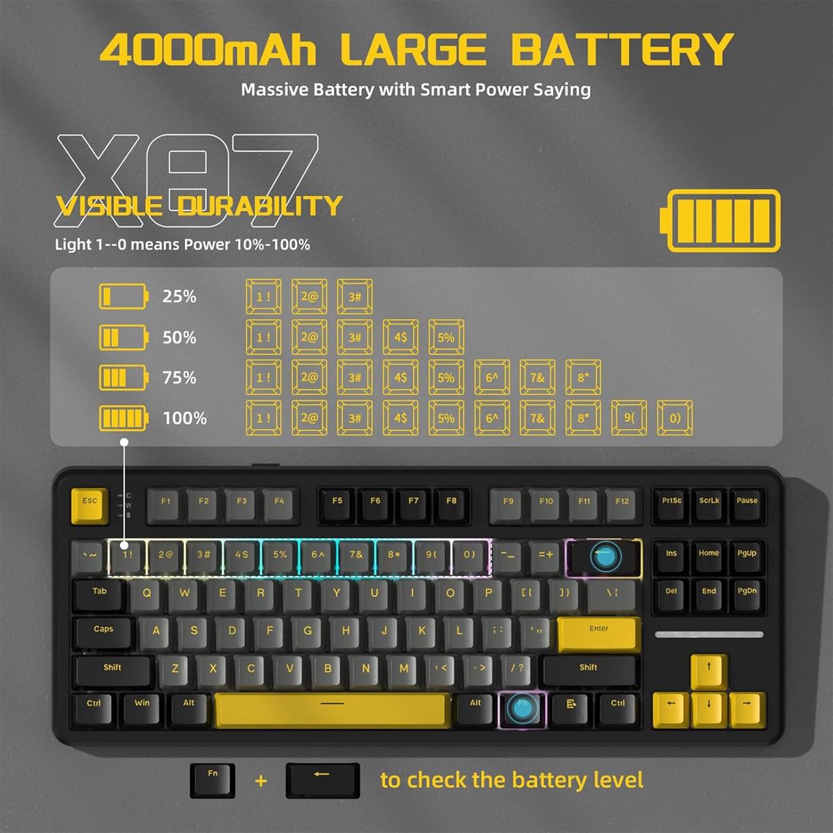 Attack Shark X87 Wireless Mechanical Keyboard - Star Black - PakByte Computers  