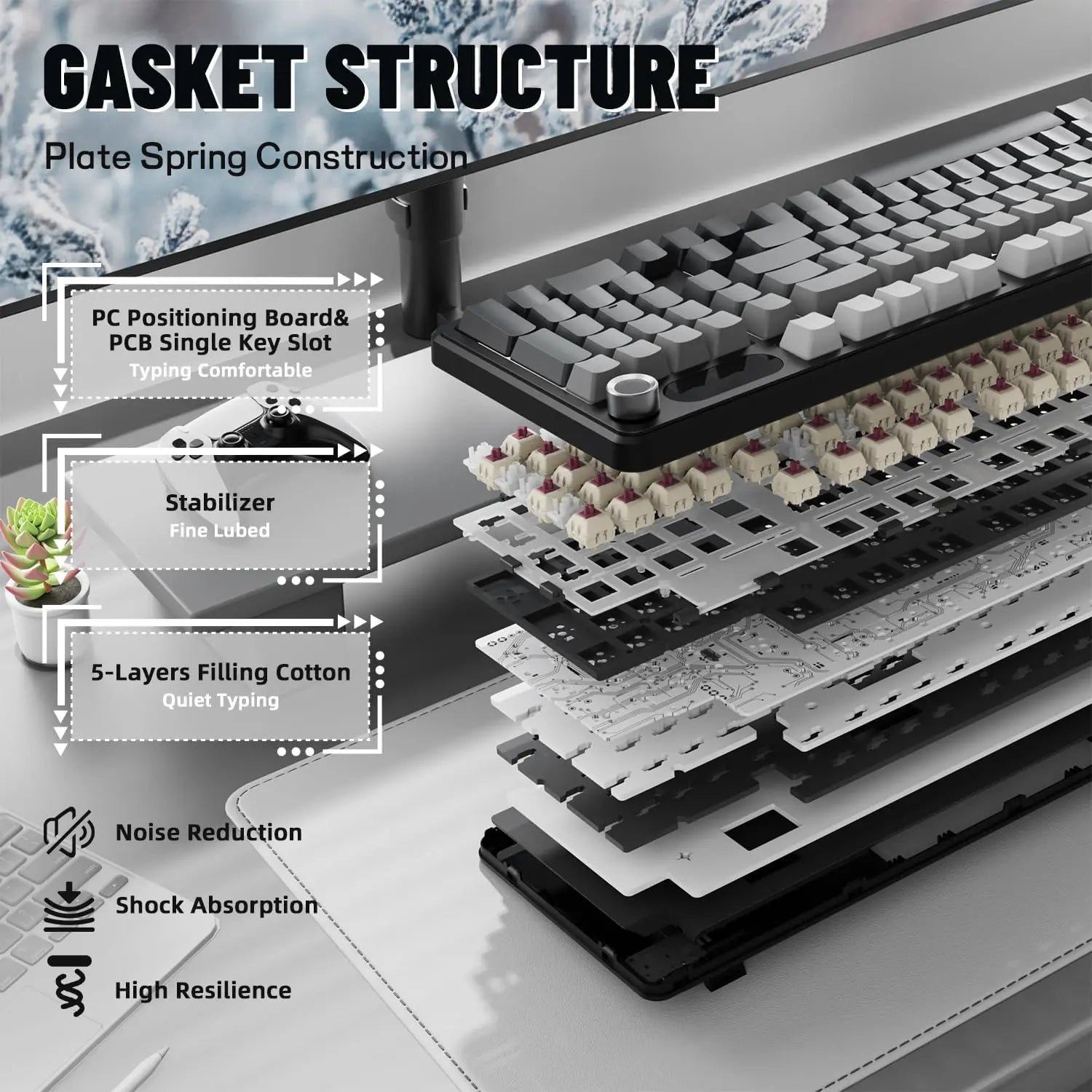 Attack Shark X98 Pro Wireless Mechanical Keyboard - Moonlight - PakByte Computers  