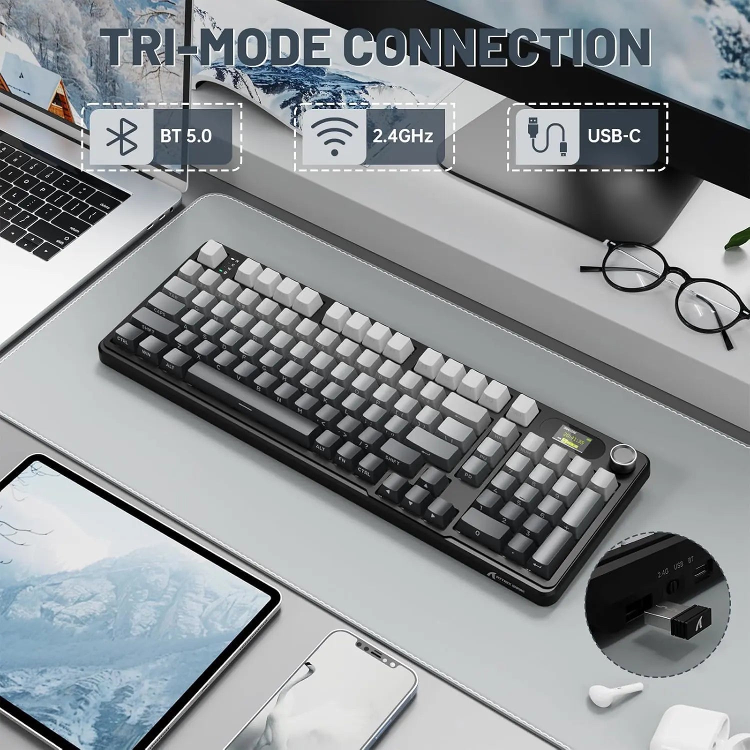 Attack Shark X98 Pro Wireless Mechanical Keyboard - Moonlight - PakByte Computers  