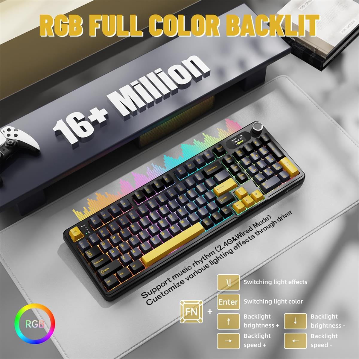 Attack Shark X98 Pro Wireless Mechanical Keyboard - Star Black - PakByte Computers  