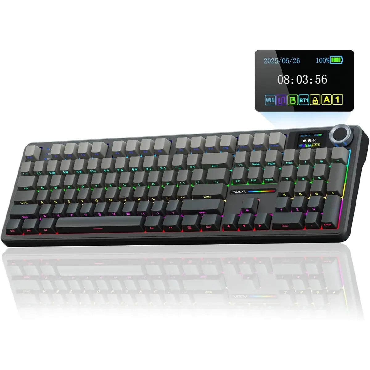 Aula F108 PRO Wireless Mechanical Keyboard - Gradient Gray