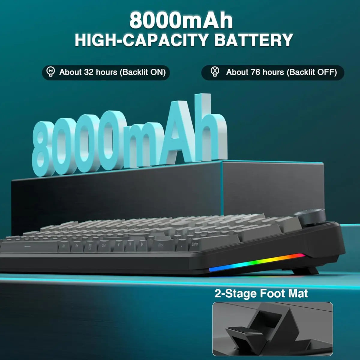 Aula F108 PRO Wireless Mechanical Keyboard - Gradient Gray