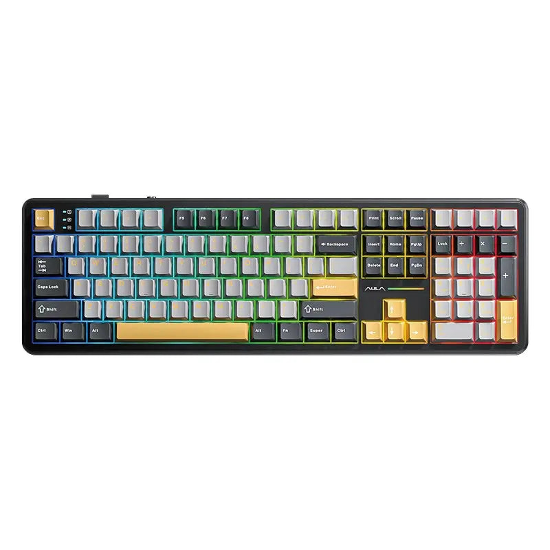 Aula F108 Wireless Mechanical Keyboard, Full Size Gaming Keyboard - Star Black