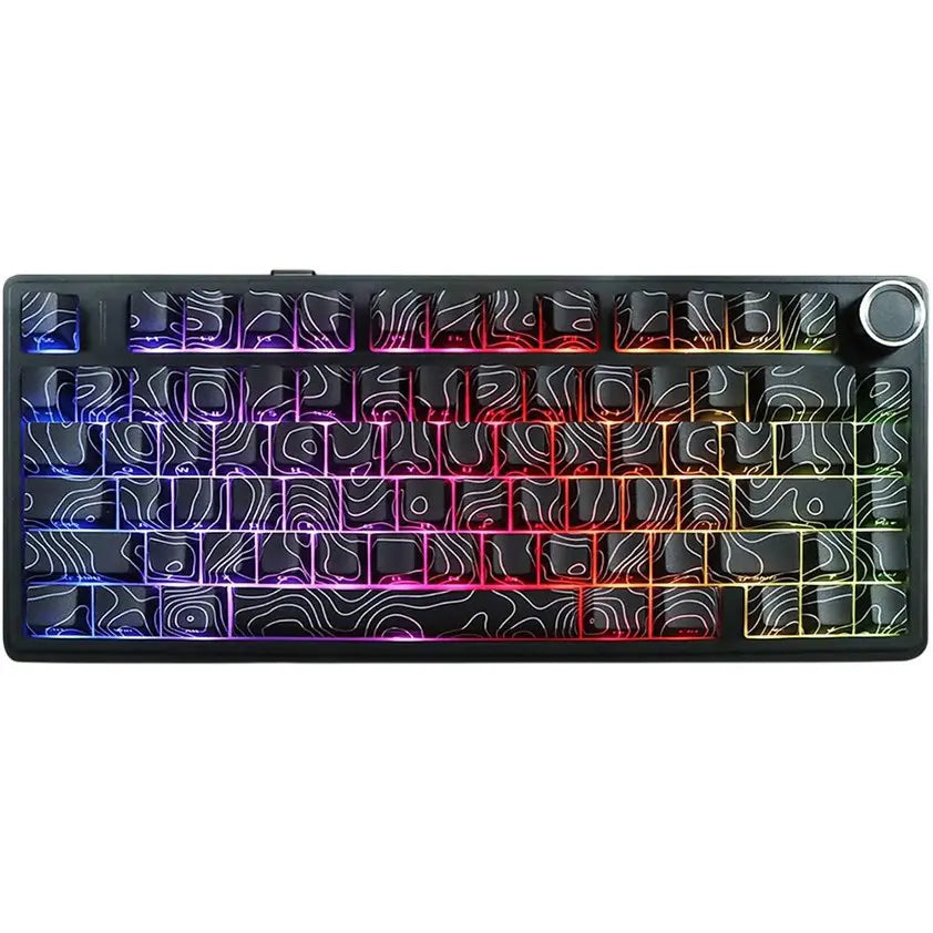 Aula F75 Gasket 75% Wireless Hot Swappable Mechanical Gaming Keyboard-Black Contour
