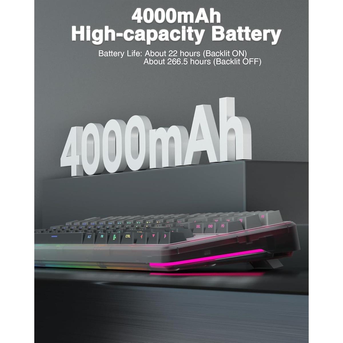 Aula F87 Pro Wireless Mechanical Tri-Mode Gasket Hot Swappable Custom Keyboard - Gradient Gray - PakByte Computers  