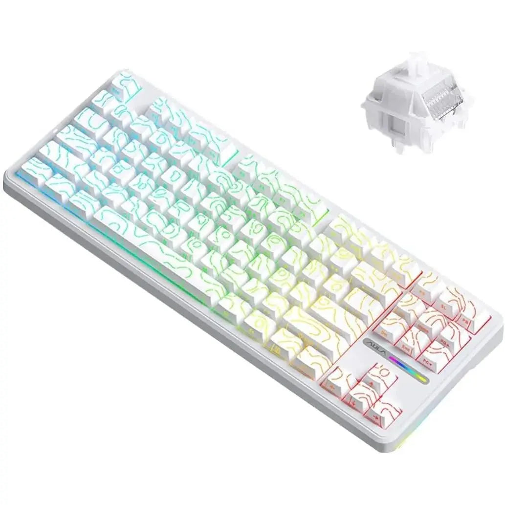 Aula F87 Pro Wireless Gasket Mechanical Keyboard - Contour White
