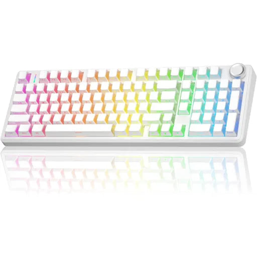 AULA F99 Pro Wireless Mechanical Keyboard - White - Cotton Candy Switches