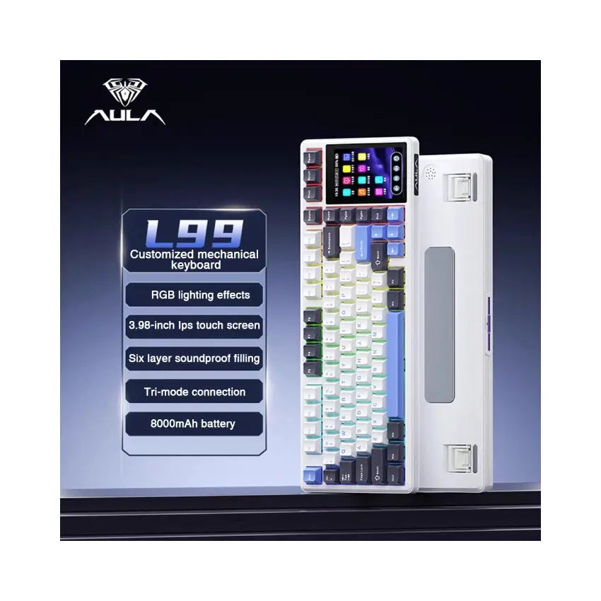 Aula L99 Wireless Mechanical Gaming Keyboard - Blue Rain Cotton Candy Switch