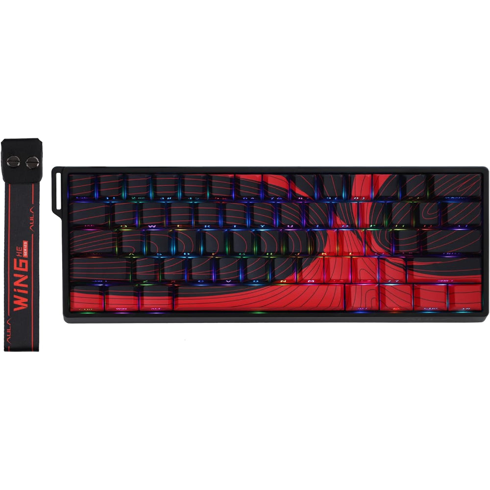 Aula WIN60 HE Max 65% Wired Gasket-Mounted Gaming Keyboard - Red/Black