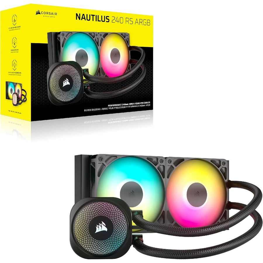 Corsair NAUTILUS 240 RS ARGB Liquid CPU Cooler - CW-9060092-WW - Black - PakByte  