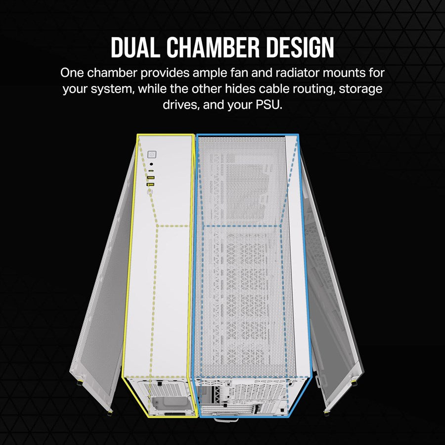 Corsair 2500D AIRFLOW Mid-Tower Dual Chamber PC Case - White - PakByte  