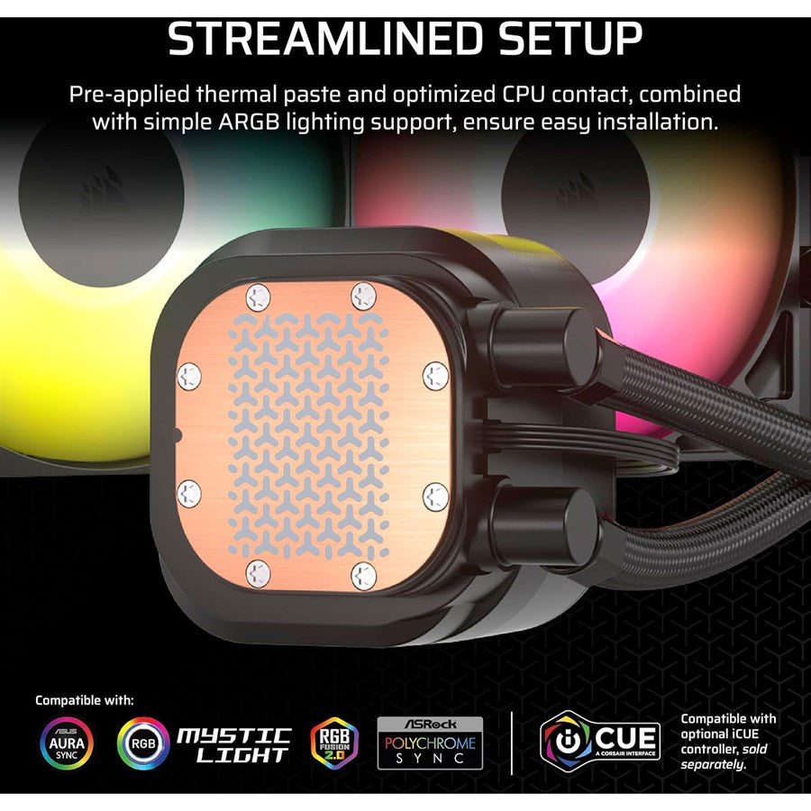 CORSAIR Nautilus 360 RS ARGB Liquid CPU Cooler – 360mm AIO – Low-Noise – Direct Motherboard Connection – Daisy-Chain – Intel LGA 1851/1700, AMD AM5/AM4 – 3X RS120 ARGB Fans Included – Black - CW-9060093-WW - PakByte  