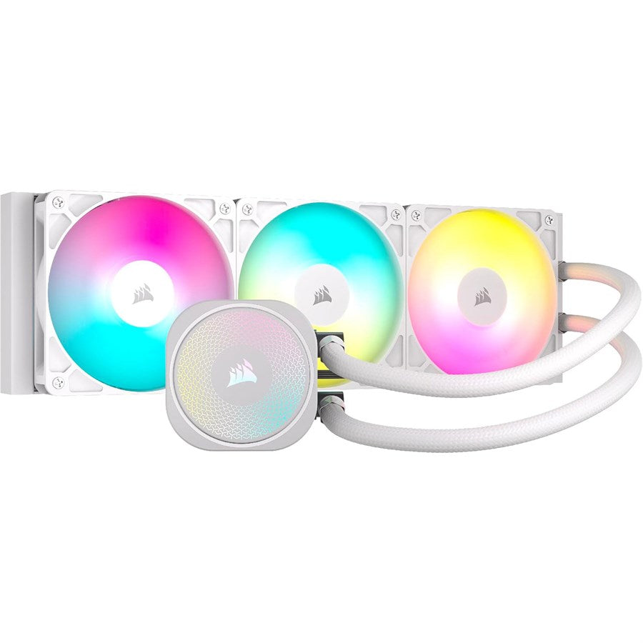 CORSAIR Nautilus 360 RS ARGB Liquid CPU Cooler – 360mm AIO – Low-Noise – Direct Motherboard Connection – Daisy-Chain – Intel LGA 1851/1700, AMD AM5/AM4 – 3X RS120 ARGB Fans Included – White - PakByte  