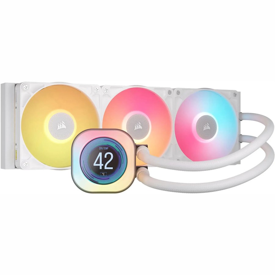 CORSAIR iCUE Link Titan 360 RX LCD Liquid CPU Cooler – 360mm AIO - White - PakByte  