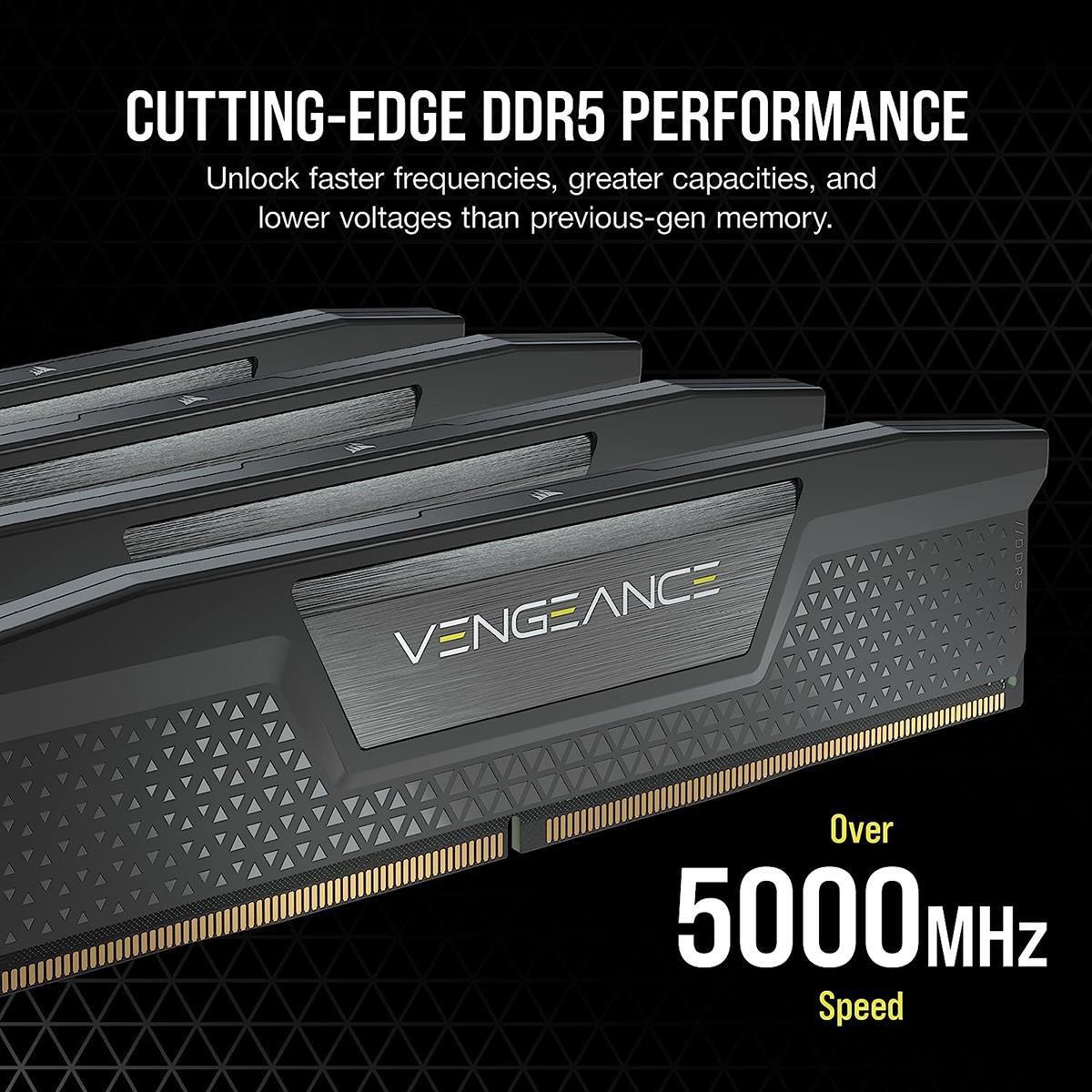 Corsair Vengeance 64GB (2x32GB) 6000MHz C30 DDR5 DRAM Memory Kit - Black