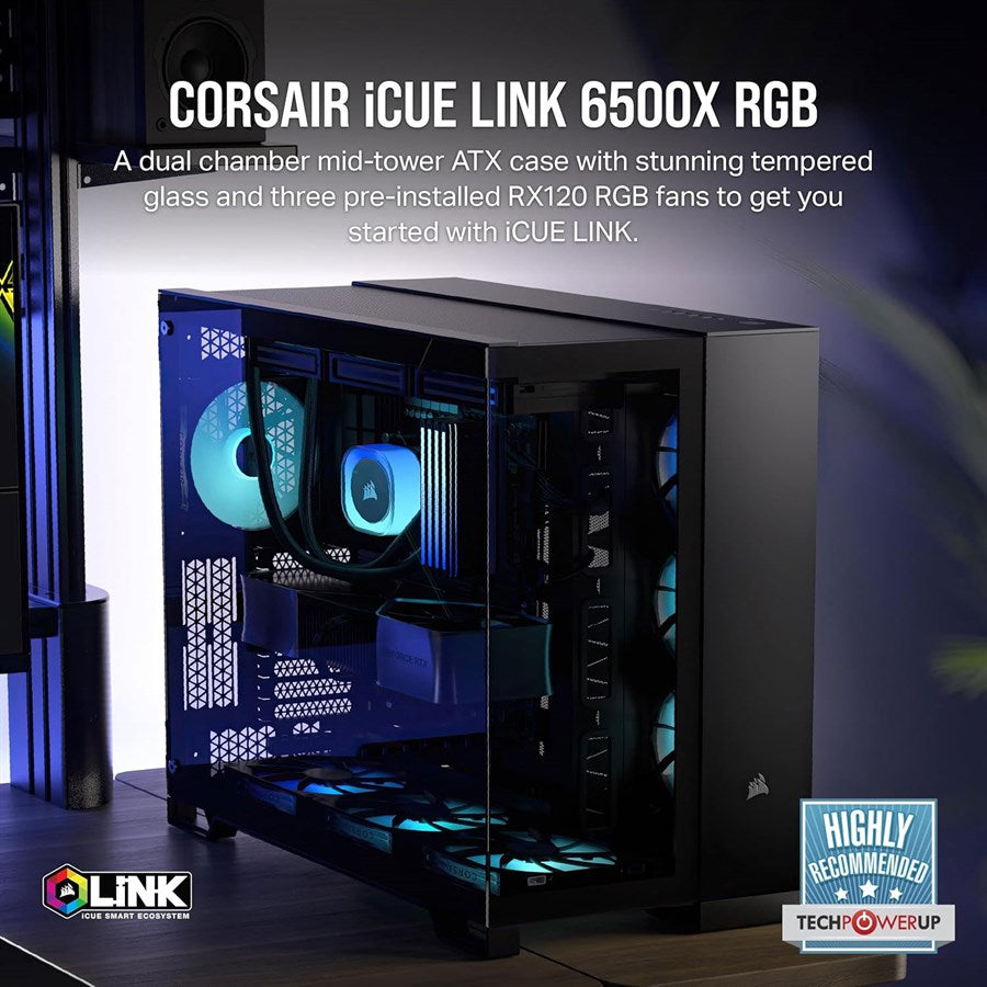 Corsair iCUE LINK 6500X RGB Mid-Tower ATX Dual Chamber PC Case - Black | CC-9011269-WW - PakByte  