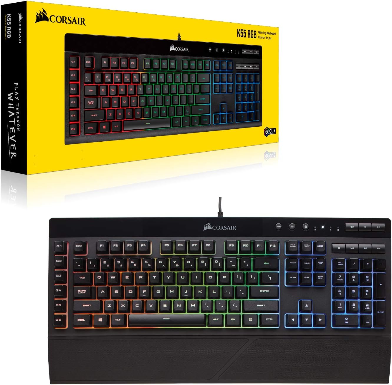 Corsair K55 RGB Gaming Keyboard - Black - PakByte Computers  