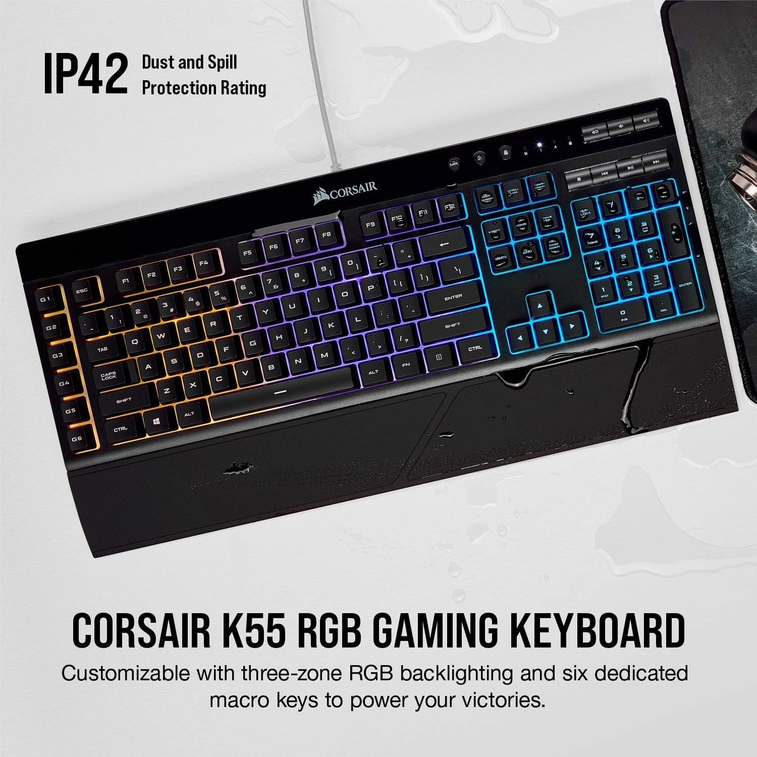 Corsair K55 RGB Gaming Keyboard - Black - PakByte Computers  