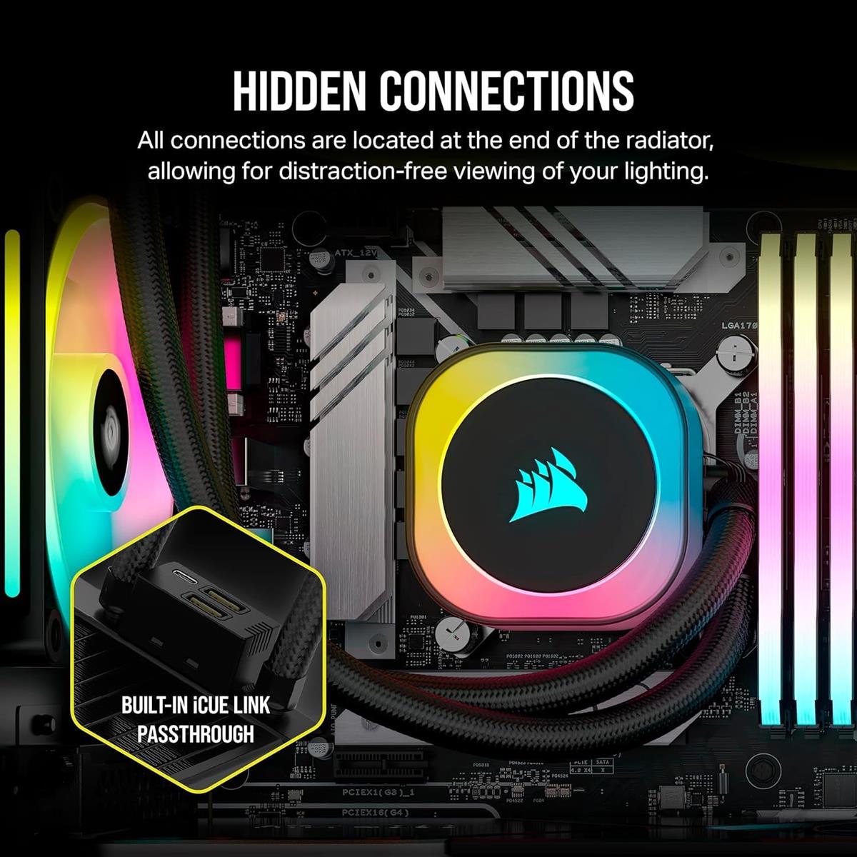 Corsair iCUE Link H100i RGB AIO 240mm Liquid CPU Cooler - PakByte  