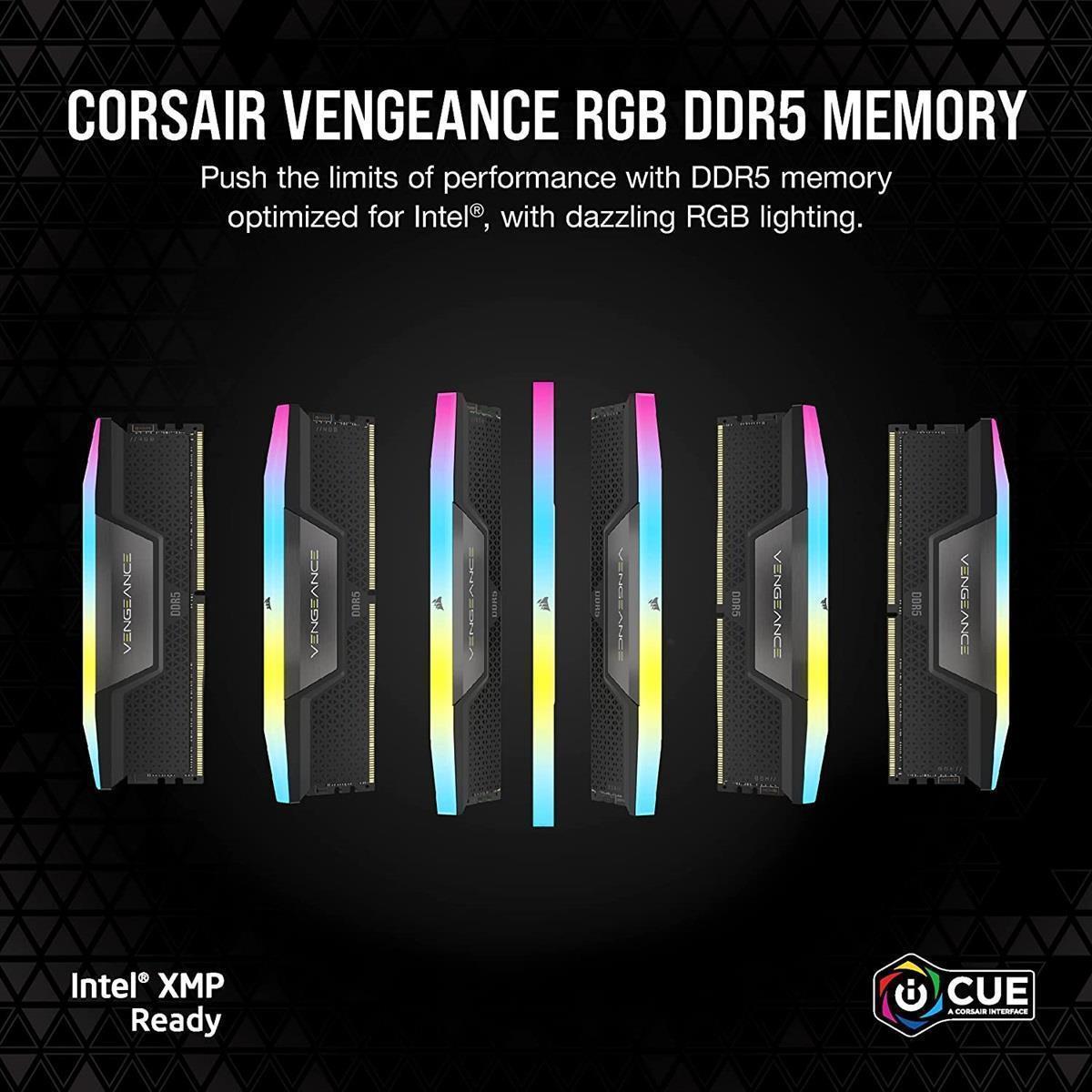 Corsair Vengeance RGB 32GB (2x16GB) 5600MHz C40 DDR5 Memory Kit - Black - CMH32GX5M2B5600Z40 - PakByte  