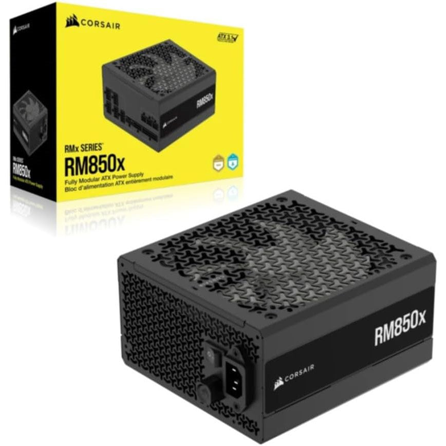 CORSAIR RM850x Fully Modular Quiet ATX Power Supply - ATX 3.1 Compliance - PCIe 5.1 Support - Cybenetics Gold Efficiency - Native 12V - 2x6 Connector - Black - PakByte  