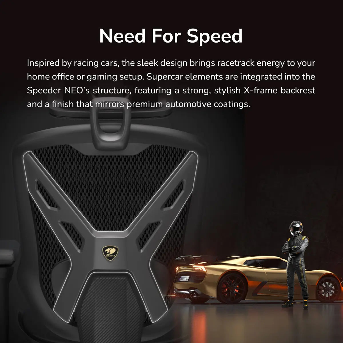 Cougar Speeder Neo Ergonomic Gaming Chair - Black