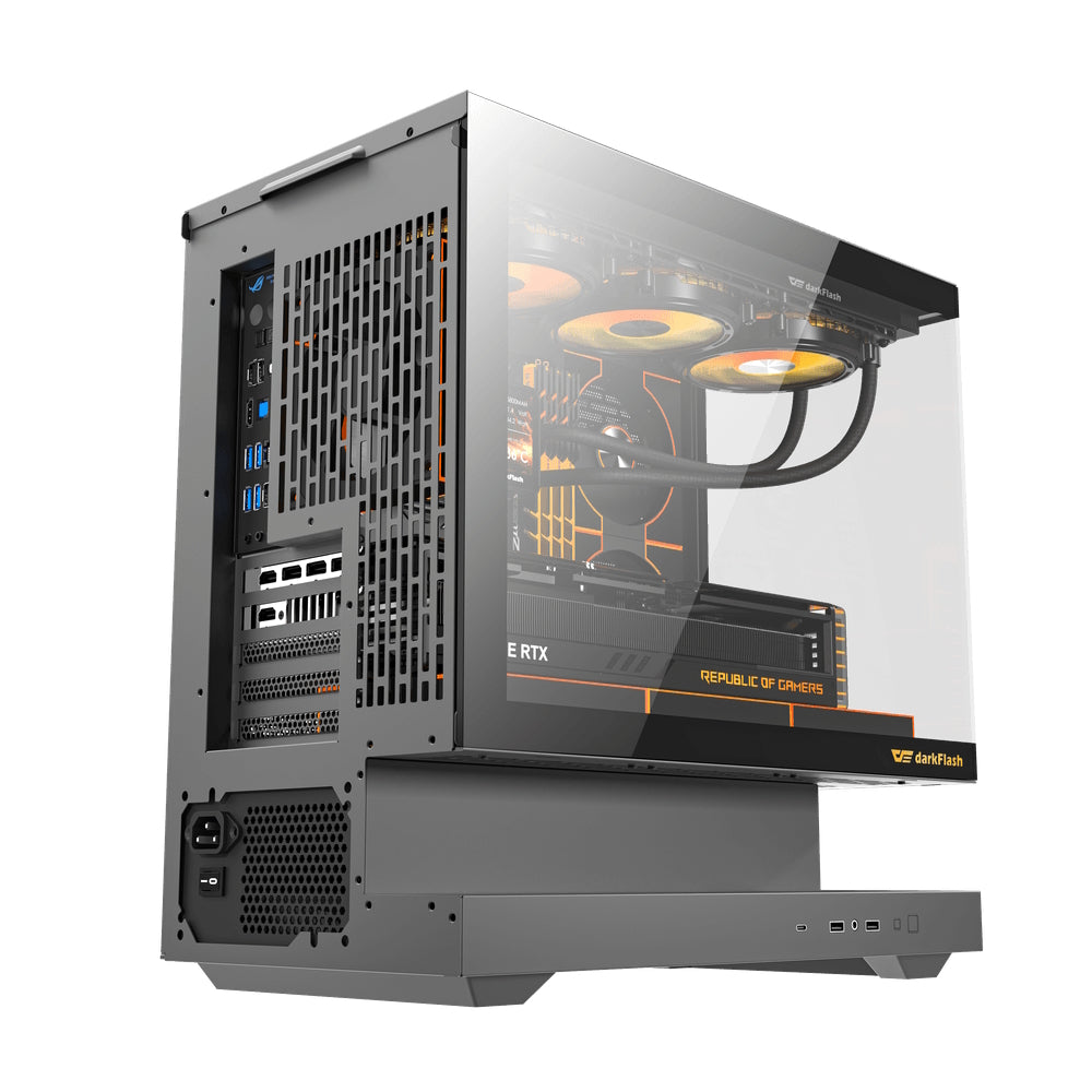 Darkflash FLOATRON F1 Micro-ATX Mid-Tower PC Gaming Case - Black