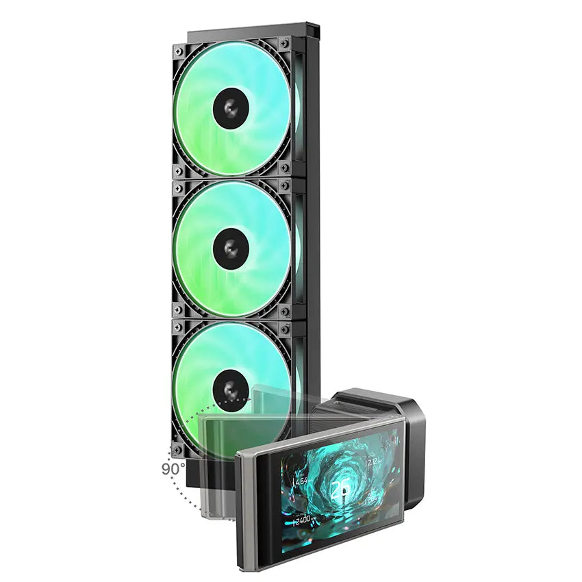 Deepcool LT360 Vision ARGB 360mm 4.5in LCD AIO Liquid CPU Cooler - Black