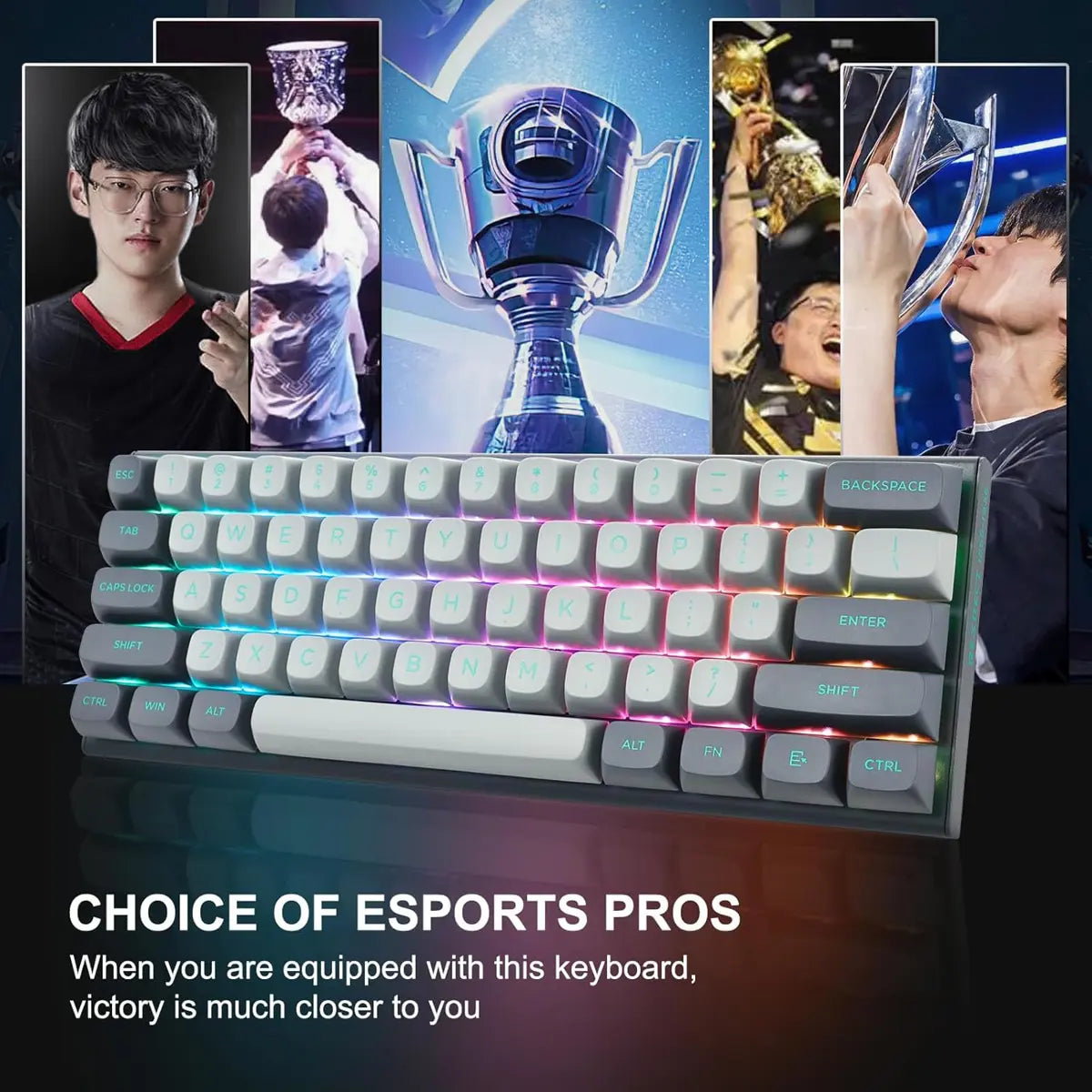 E-Yooso HZ61 Rapid Trigger RGB Backlit Gaming Keyboard - Grey