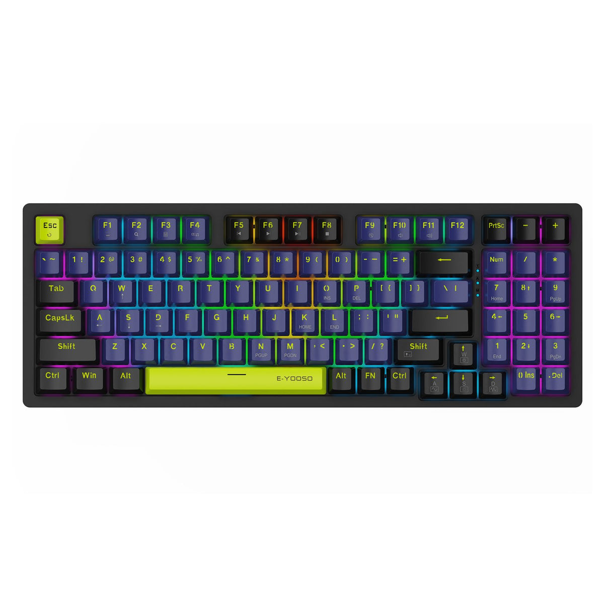 E-YOOSO Z-94 Wired Rainbow Mechanical Keyboard – Blue/Black - Blue Switch