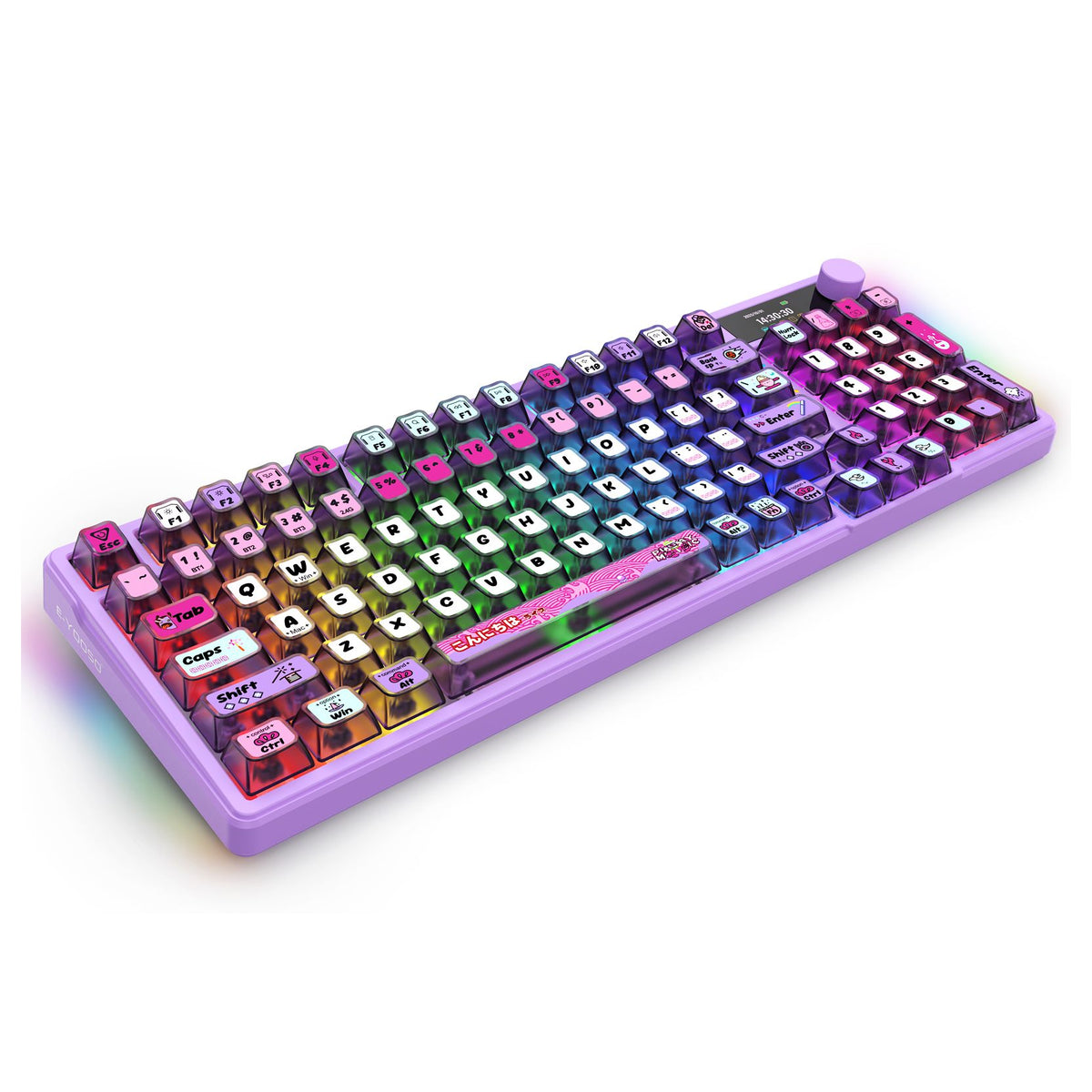 E-YOOSO Z-99 Ultra Tri-Mode RGB Mechanical Keyboard – Transparent Purple - Silver Switch