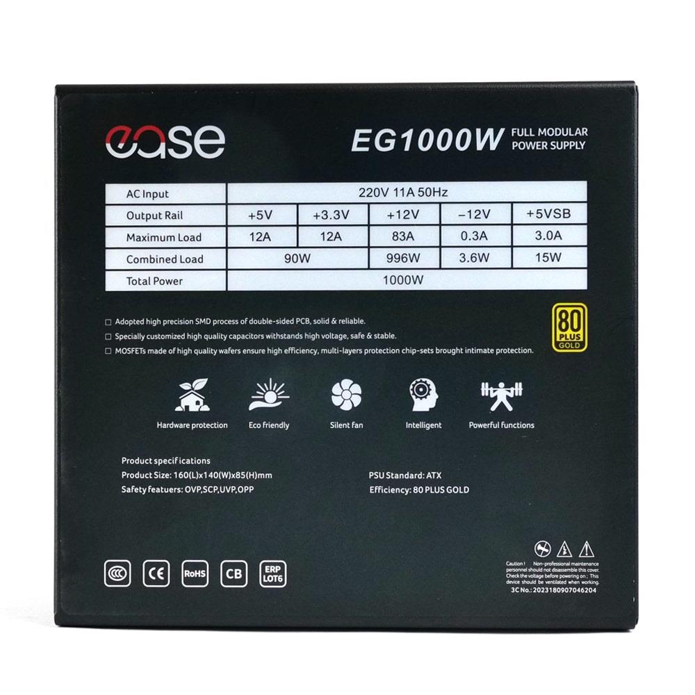 Ease EG1000 1000W 80 Plus Gold Fully Modular Power Supply