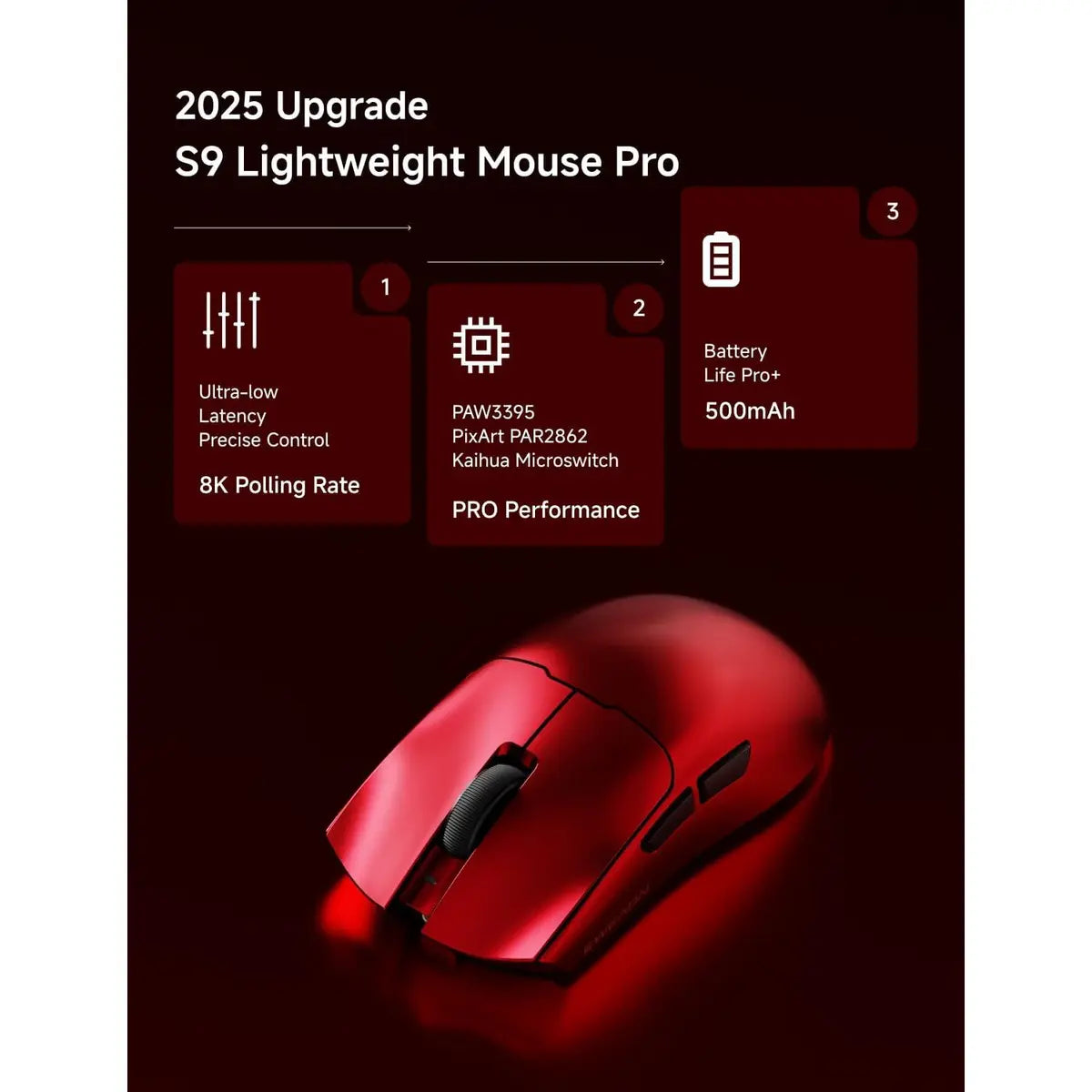 Eweadn S9 Ultra Wireless Gaming Mouse - Red