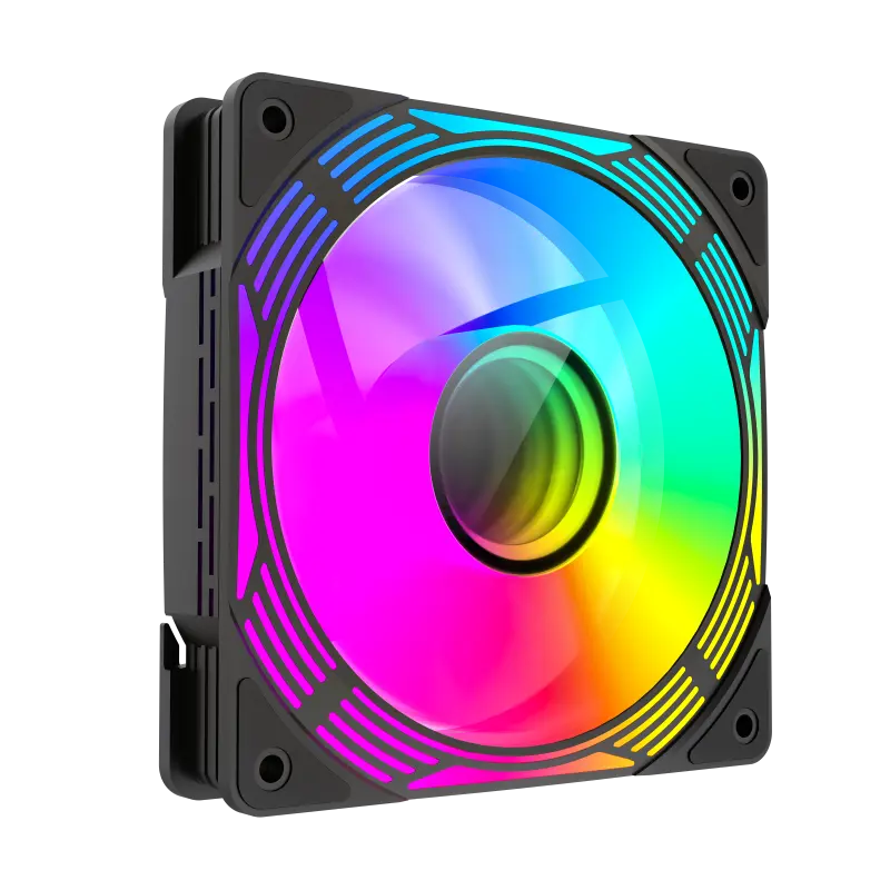 GameMax FN12A-C8I-R 120mm Reverse Fan Blades PC Case Fan - Black