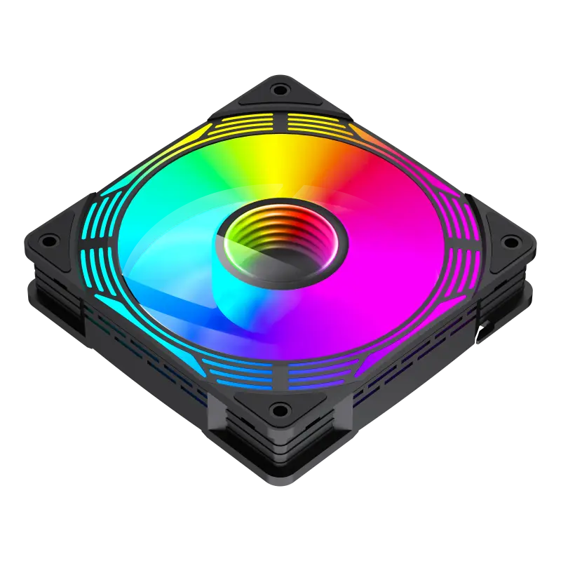 GameMax FN12A-C8I-R 120mm Reverse Fan Blades PC Case Fan - Black