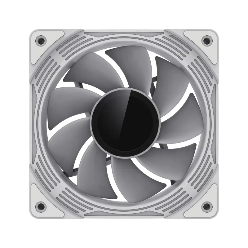 GameMax FN12A-C8I-RW 120mm Reverse Fan Blades PC Case Fan - White