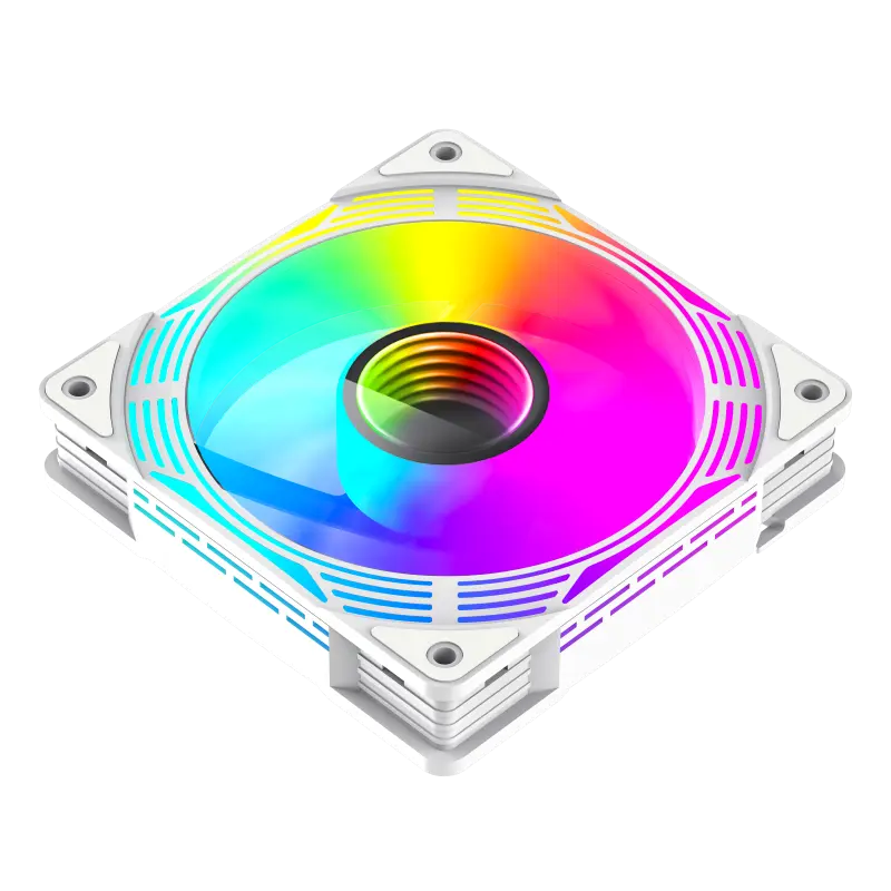 GameMax FN12A-C8I-RW 120mm Reverse Fan Blades PC Case Fan - White