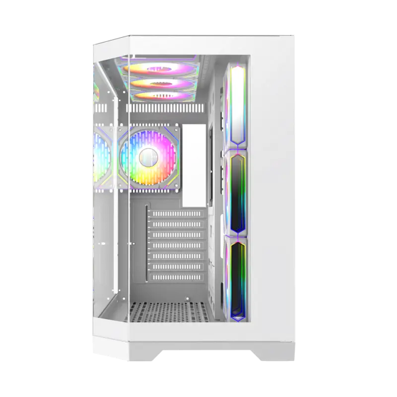 GameMax Hype-A WH Mid-Tower ATX Tempered Glass Computer Case - White