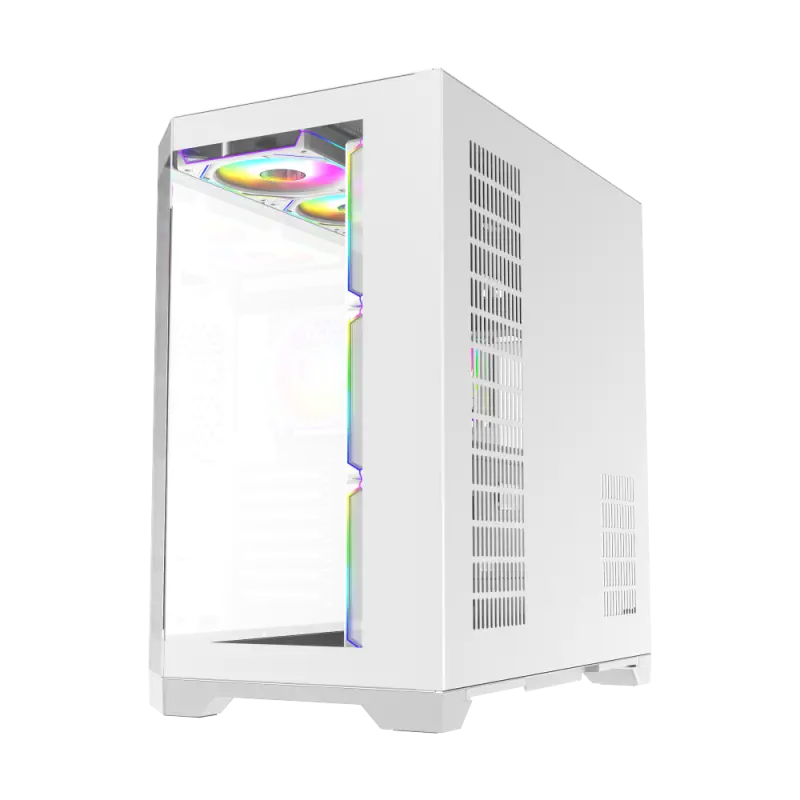 GameMax Hype-A WH Mid-Tower ATX Tempered Glass Computer Case - White
