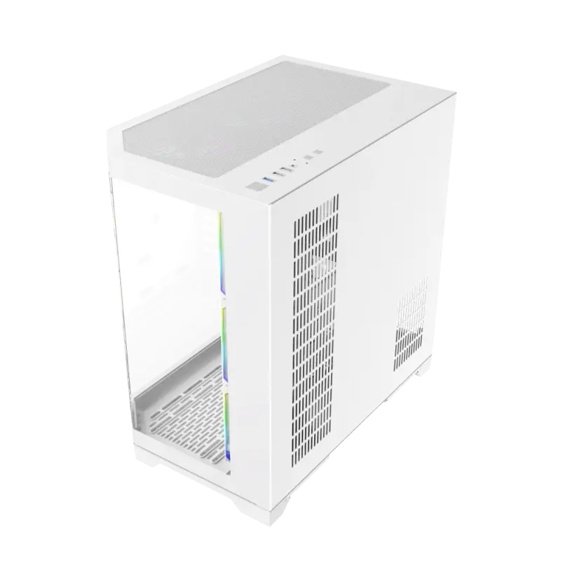 GameMax Hype-A WH Mid-Tower ATX Tempered Glass Computer Case - White