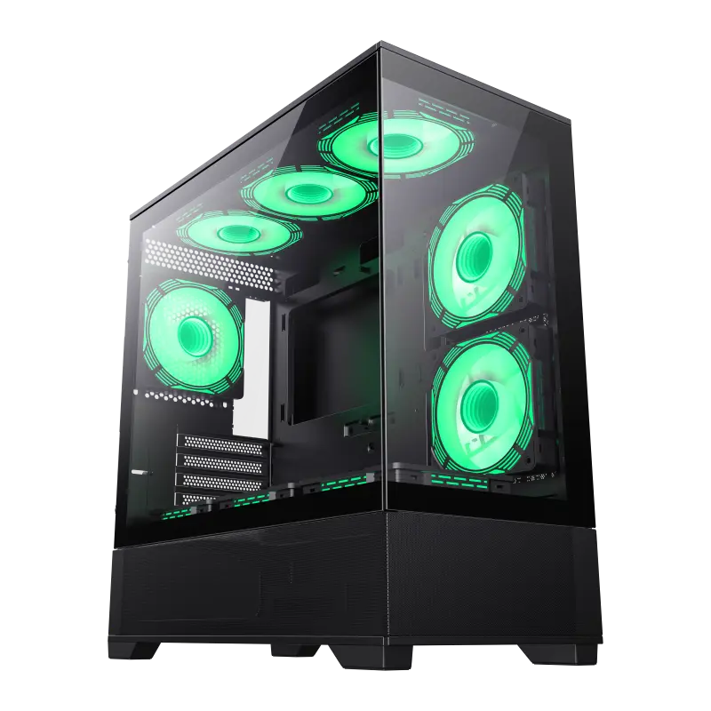 GameMax Vista MB Micro-ATX Tower PC Gaming Case - Black