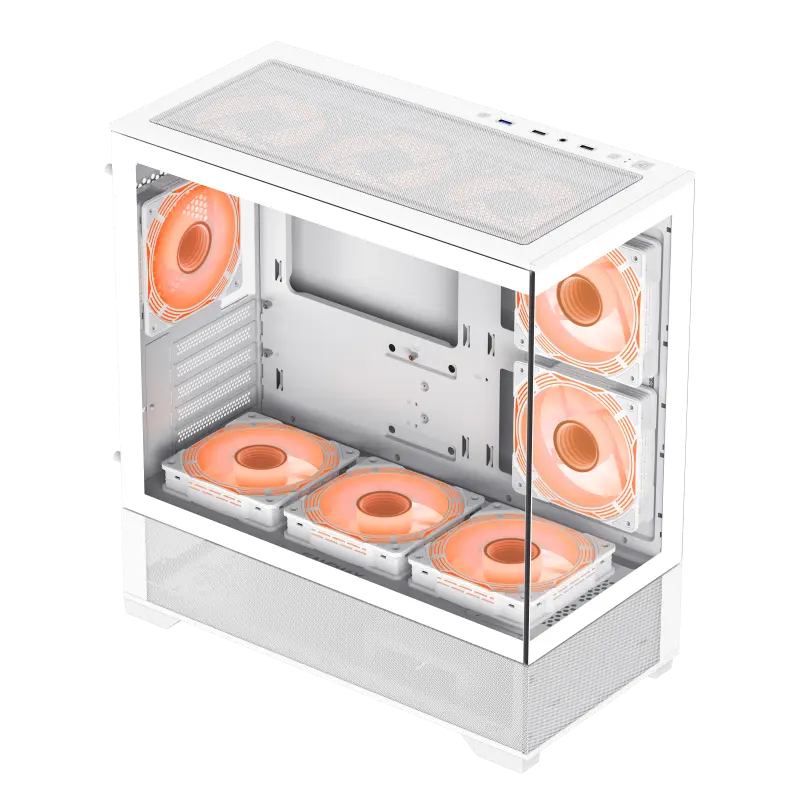 GameMax Vista MW Micro-ATX Tower PC Gaming Case - White