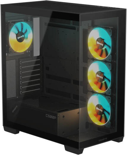 GIGABYTE C500 PANORAMIC STEALTH ICE ATX Mid Tower PC Gaming Case, Pre-installed 4x ARGB Fans – White