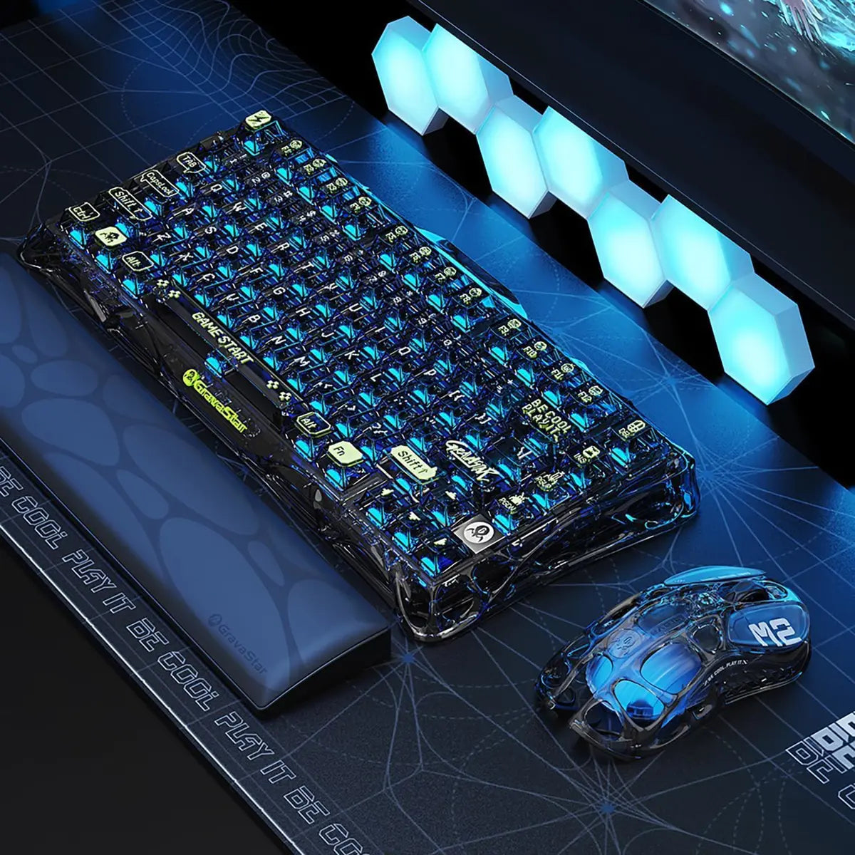 GravaStar Mercury M2 Wireless Gaming Mouse - Transparent