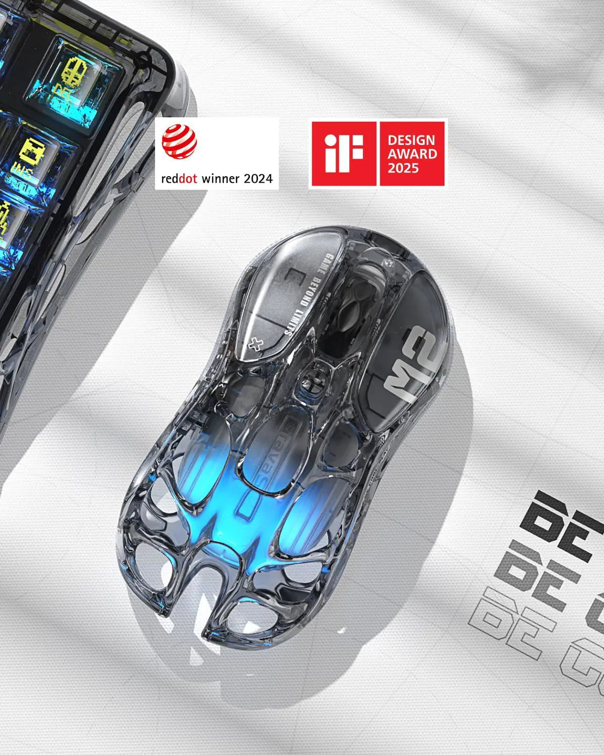 GravaStar Mercury M2 Wireless Gaming Mouse - Transparent